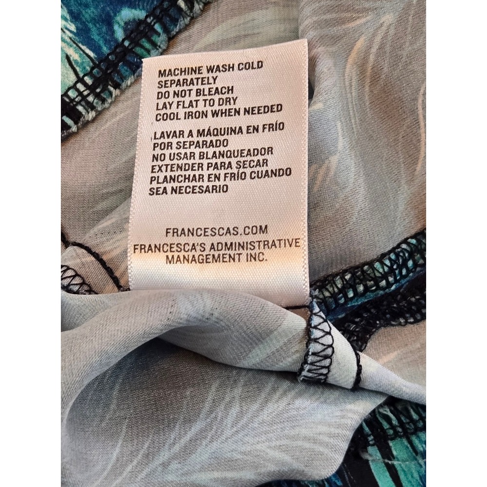 Blue Rain Francesca's Maxi Skirt Women S Blue Peacock Feather Print Side Slit - Picture 6 of 7